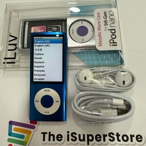 Refurbished Apple iPod Nano 5th Gen 16GB Blue- Like New -1 YR CPS Warranty